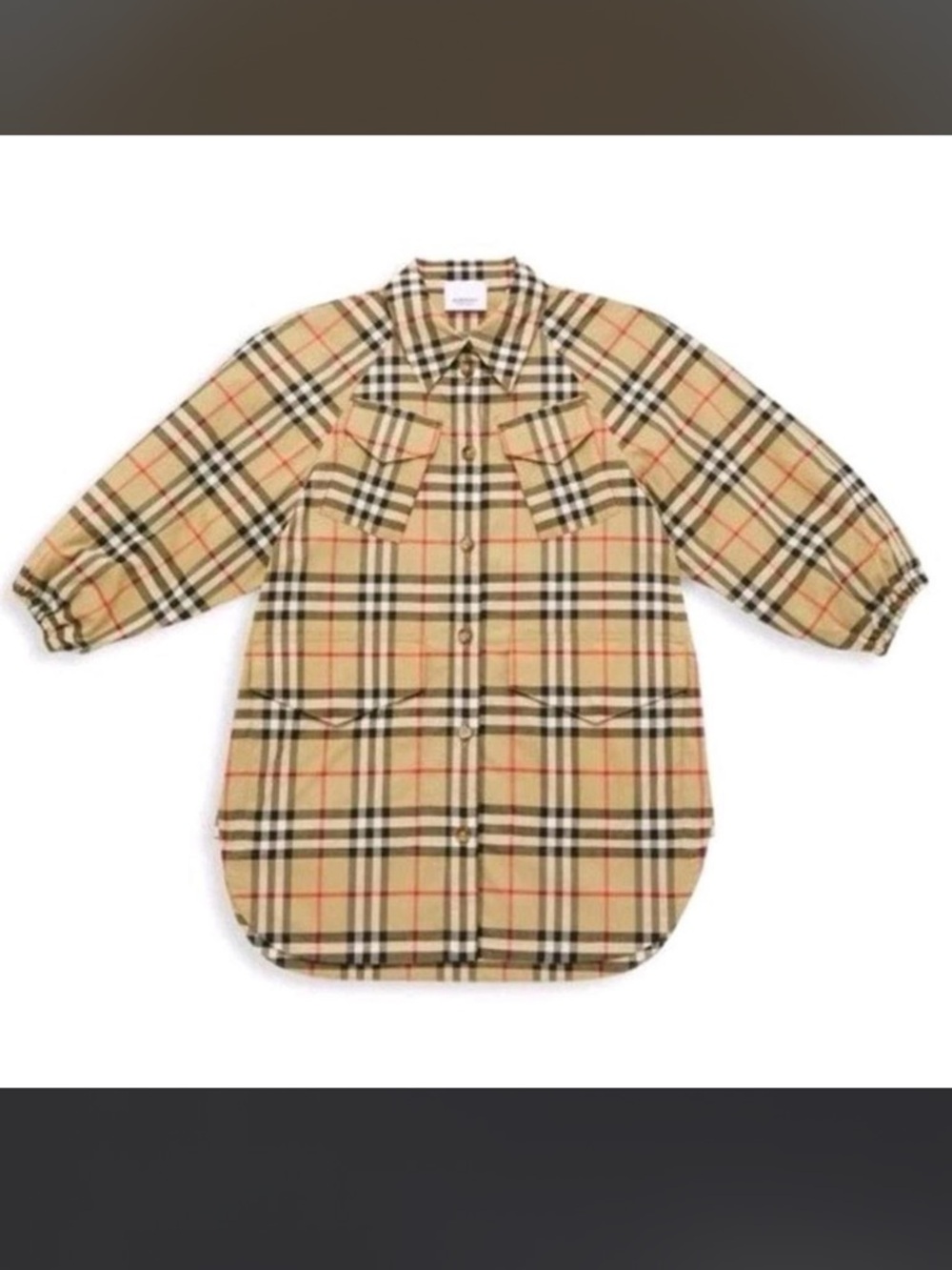 Burberry Classic Beige Plaid Cotton Dress/Shirt